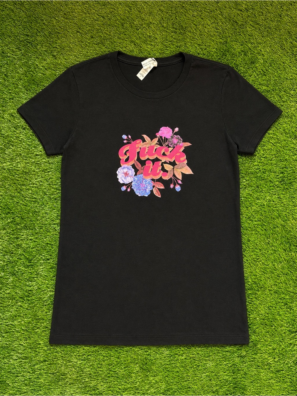 Bella + Canvas “F It” Floral Graphic Tee Black Large